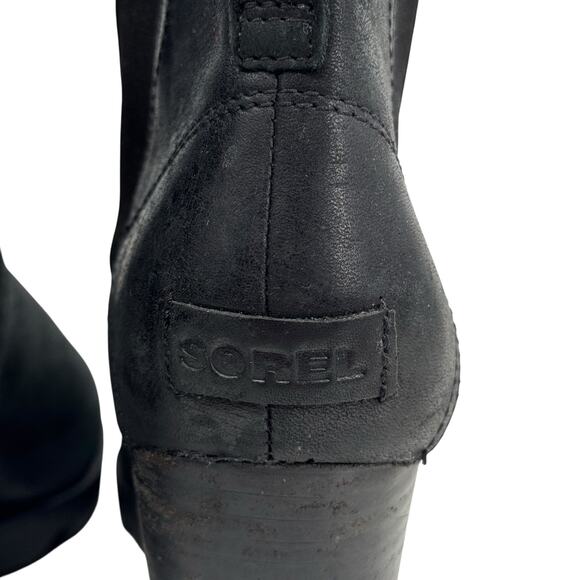Sorel Joan Uptown Waterproof Wedge Chelsea Boot 10 Women's Black Pull On Bootie - Picture 3 of 10